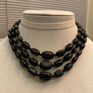 Vintage 60s Black Three Tier Choker